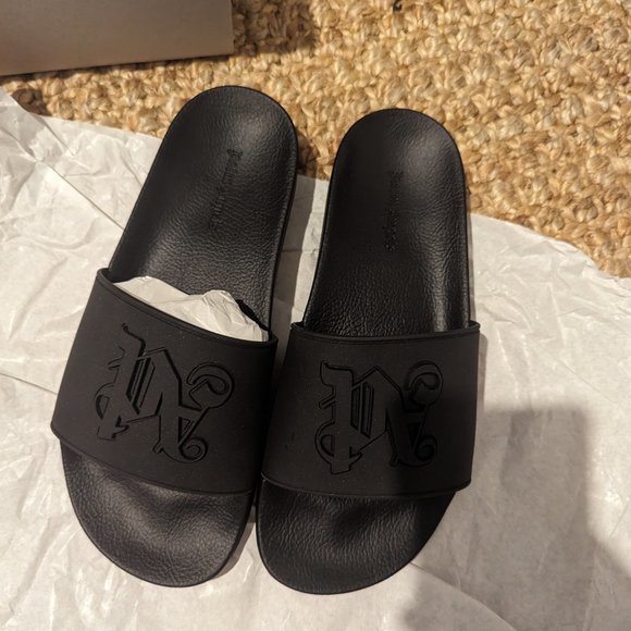 PALM ANGEL MONOGRAM POOL SLIDER BLACK/BLACK main image 5